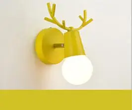 Настенный светильник Macaron в скандинавском стиле, креативный настенный светильник для спальни, простой современный прикроватный светильник, деревянная настенная лампа без лампы - Цвет абажура: yellow