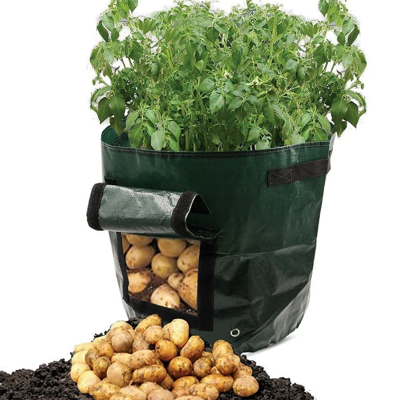 Double Handles Woven Fabric Bags Potato Cultivation Planting Grow Bag Farm Greenhouse Seedlings For Plants Garden Pot |