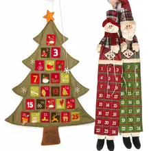 Fabric font b Christmas b font font b Tree b font Santa Snowman Pattern Countdown Calendar