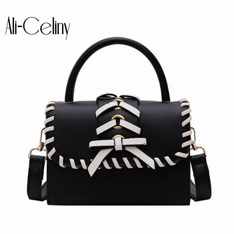 

Women's Brand Creative Design Handbags women 2019 new Korean fashion contrast small square bag simple shoulder Messenger bag
