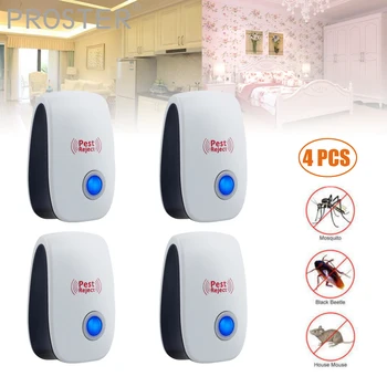 

Proster 4pcs Pest Repeller Ultrasonic Electronic Pest Repeller Rat Mosquito Insect Rodent Control Pest Mouse Killer