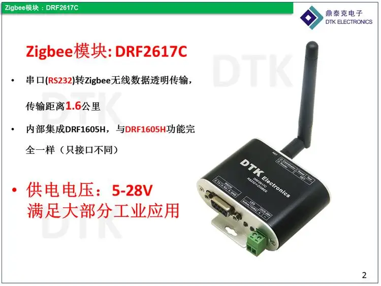 RS232 переключатель ZigBee беспроводной модуль-1.6 км передачи, CC2530 чип, DRF2617C