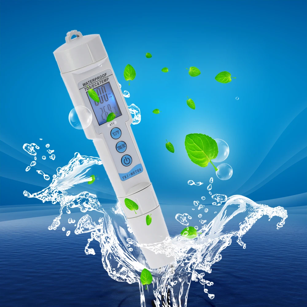 3 в 1 ручка Тип тестер качества воды анализатор нескольких параметров Водонепроницаемый мониторинга качества воды EC и TDS метр acidometer