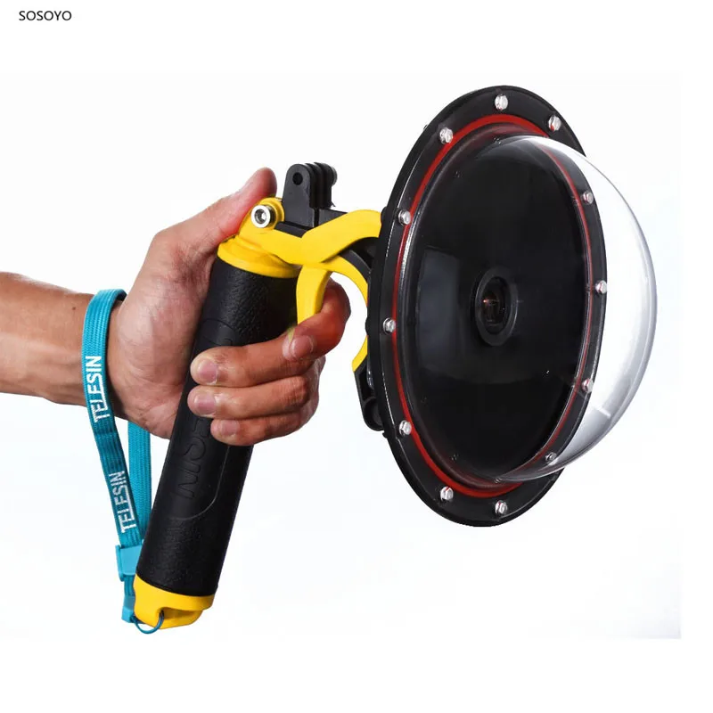 

6" Dome Port Diving Lens Mask Cover Underwater 30m Waterproof Case with Floating Trigger For SJCAM SJ6, SJ7 Camera Accessories