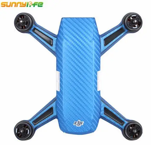 SunnyLife DJI Spark Водонепроницаемый ПВХ углеродного Графический Наклейки stratchproof камуфляж Drone Средства ухода за кожей Батарея палку кожи - Цвет: Option 2