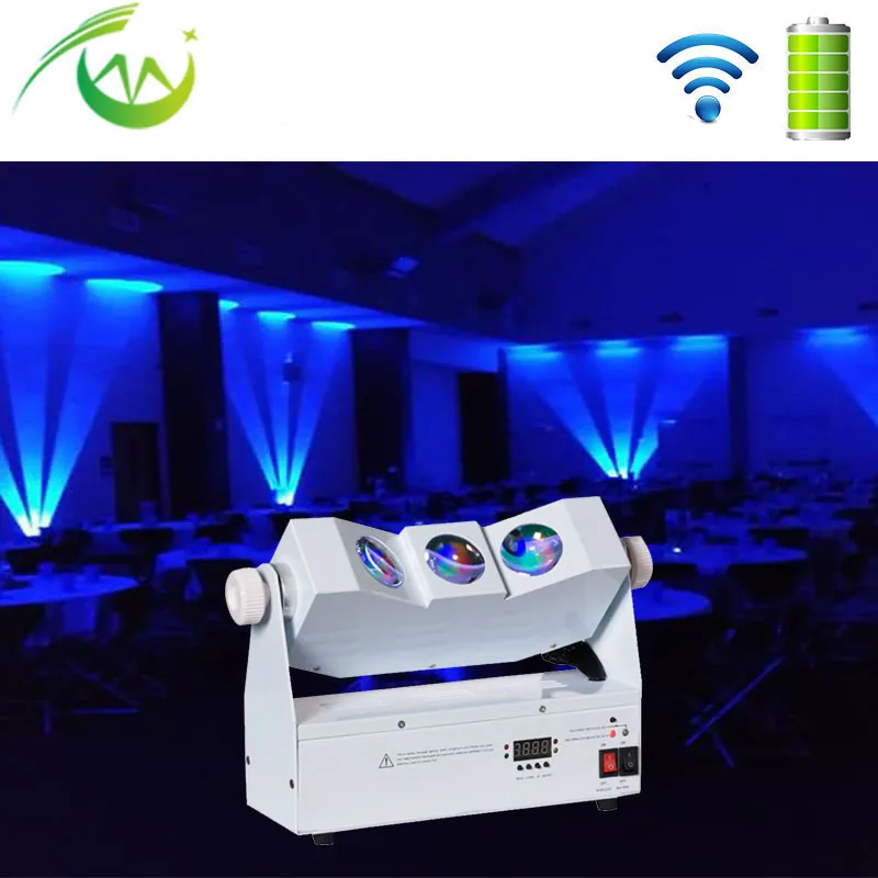 

Wireless DMX Uplight 3*10W RGBA Tri Color Battery Powered LED Wall Wahser DMX512 Disco Wedding Uplighting