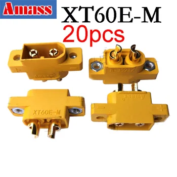 

20PCS Amass XT60E-M Plug Gold Plated Male Connector Fixed Plugs Suit XT60 Female Plug for RC Aircraft UAV Drone DIY Parts
