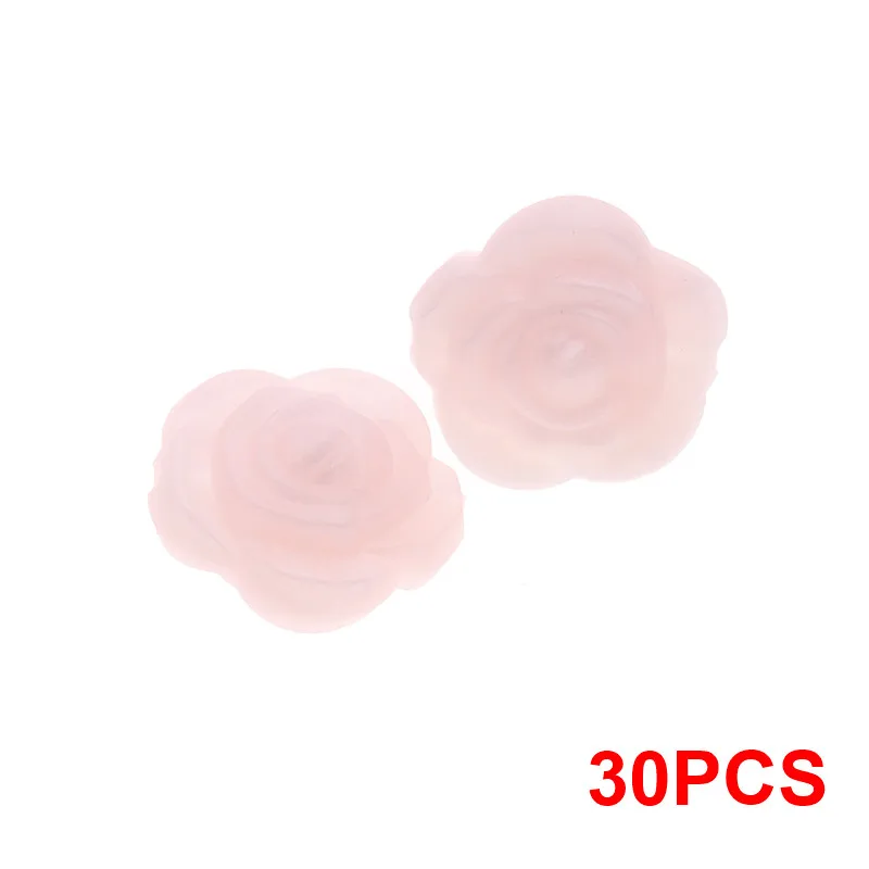 30 шт мини цветок силиконовые бусины для ребенка DIY Соска-Подвеска Аксессуары пищевой силиконовый для детей для прорезывания зубов ожерелье игрушки Роза - Цвет: 90Metallic pink