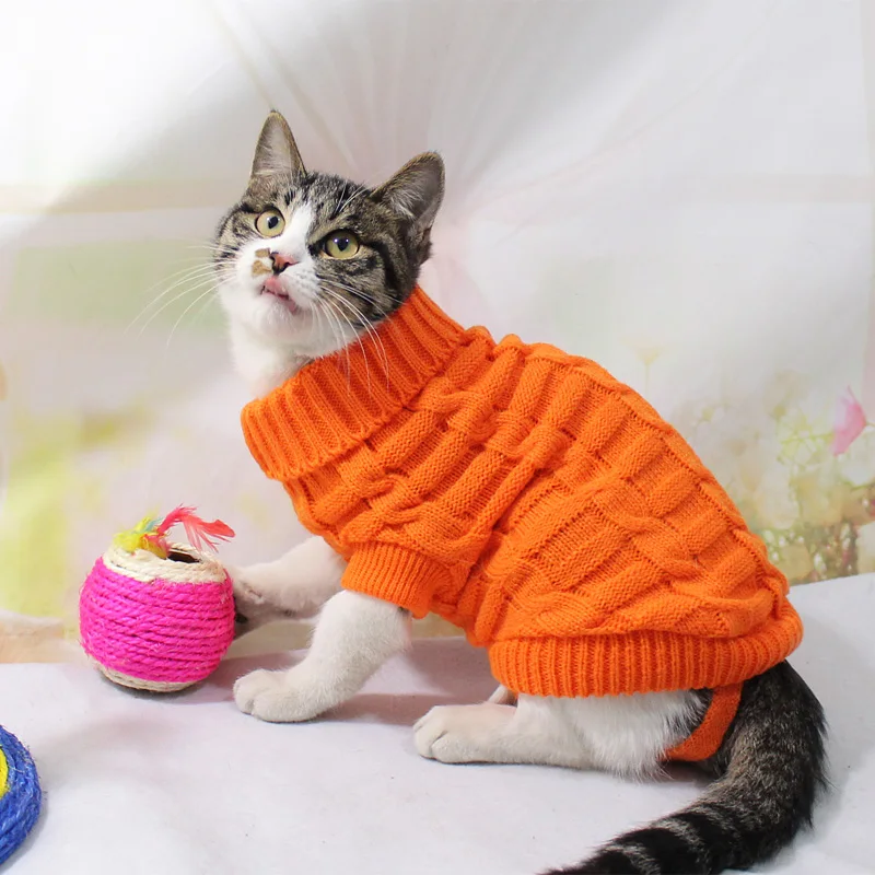 Теплый свитер для питомцев кошек; зимняя одежда для кошек; Одежда для кошек; пальто каттена кеди; пуловер; костюм для кошек; Ropa Para Gatos; Одежда для собак