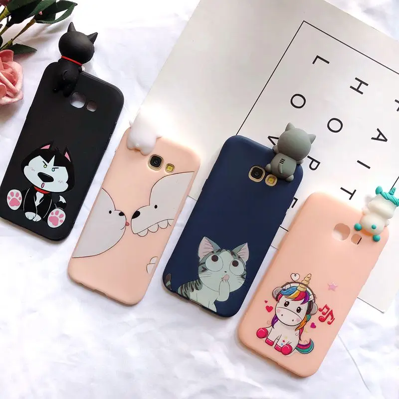 A30 A50 M10 M20 3D чехол для Etui samsung Galaxy A6 A7 A8 A9 чехол Kawaii Медведь Единорог чехол для samsung A3 A5 A7 случаев