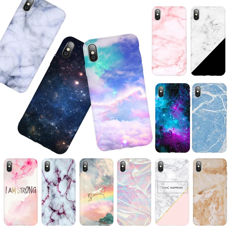 Marble Phone Case For IPhone 7 8 Case Soft TPU Cover Anti-knock Cellphone Covers IPhone X XR XS 6 6S Plus Silicone Cases