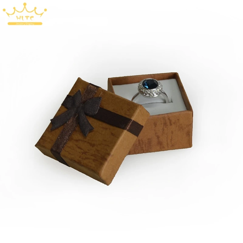

Wholesale 24pcs Coffee/Deep blue Colors Jewelry Display Box Ring Box Earrings 4*4*3cm Packaging Gift Box Free Shipping