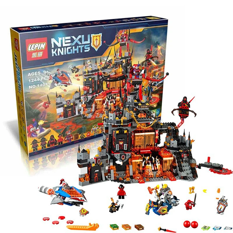 

1244Pcs 2016 New LEPIN 14019 Nexoe Knights Jestros Vulkanfestung Model Building Kit Blocks Brick Toy Compatible