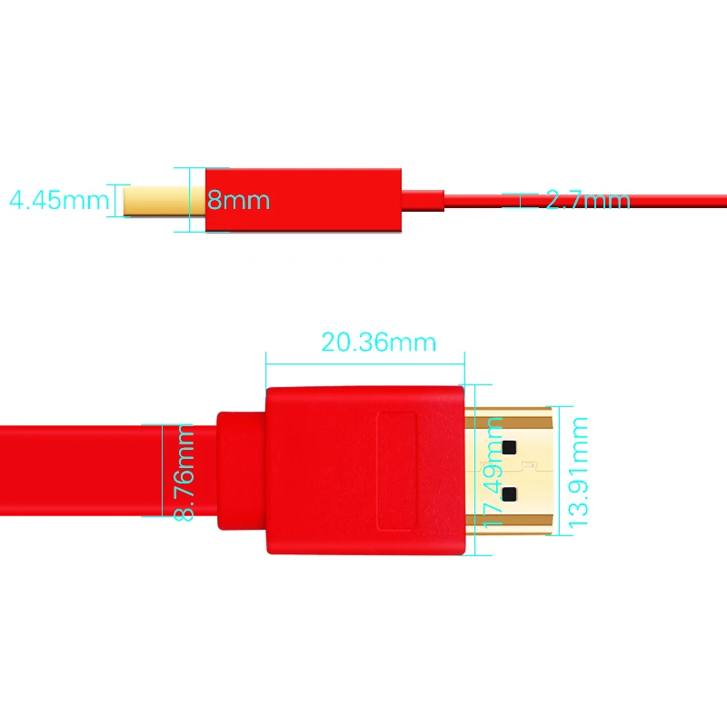 Высокоскоростной кабель HDMI плоский позолоченный кабель с черным, красным и белым кабелем hdmi 0,3 м 1 м 1,5 м 2 м 3 м 5 м 7,5 м 10 м 15 м