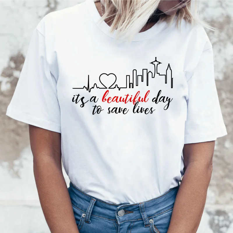 GREYS Anatomy You're My Person новая футболка женская футболка корейский стиль harajuku Женская ulzzang Эстетическая футболка рубашка - Цвет: 2395