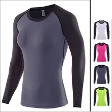 Весна и осень женский для профессиональных занятий йогой Спортивная рубашка с длинными рукавами Гигроскопическая быстросохнущая фитнес эластичная футболка Женские топы рубашки