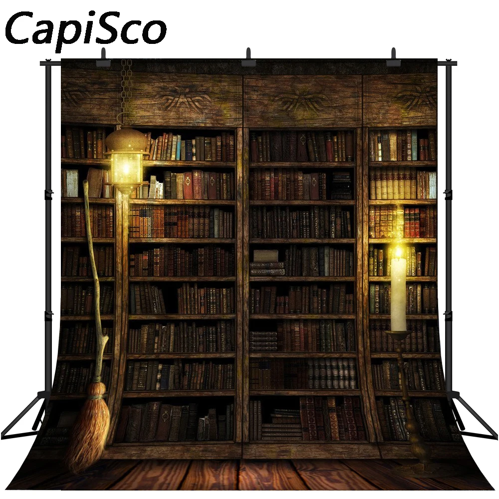 

Виниловый фон для студийной фотосъемки с книжной полкой на Хэллоуин Capisco