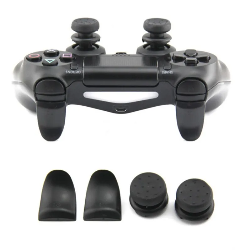 

1 set Analog Cap Extended Triggers Thumbstick Grips Enhanced Thumbstick Caps L2 R2 Trigger Extended Button for Playstation PS4