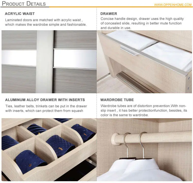 China OPPEIN 2 Sliding Doors for Wardrobe Manufacturer