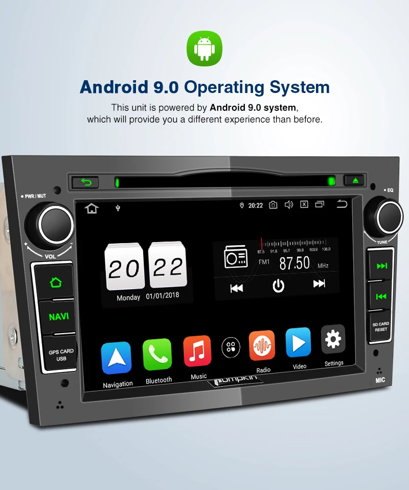 Cheap Pumpkin 2 Din 7"Android 9.0 Stereo For Opel/Corsa/Astra Car Multimedia DVD Player GPS Navigation Wifi OBD2 DAB+FM Radio Headunit 5