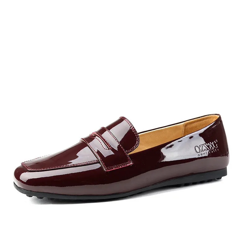 

women leather flat shoes vintage fashion loafers top brand high quality hand made genuime leather women flats slip on flats