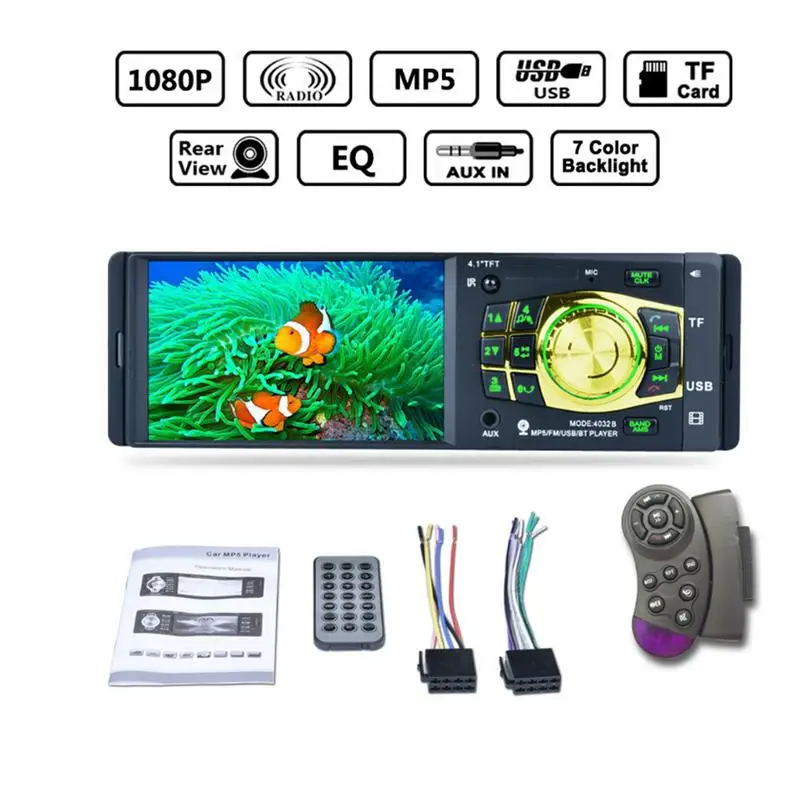 

4.1 Inch Bluetooth MP5 Player Single Spindle Rear View Camera 4032B Radio U Disk MP3 Player with Bluetooth Camera Function