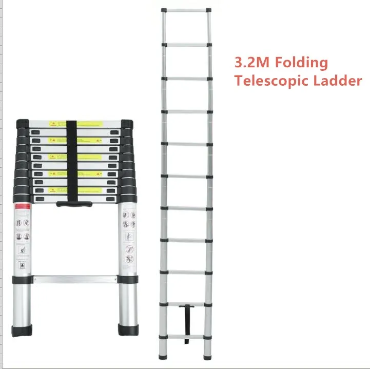 3,2 м многоцелевой сплав алюминий выдвижной многофункциональный телескопический один прямой расширение выдвижная лестница
