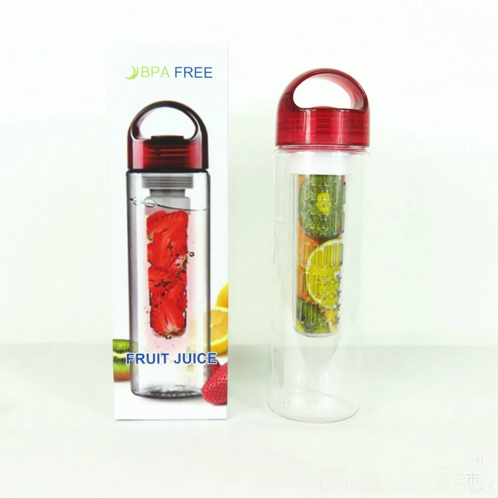 50 шт/партия тритановый пластиковый Спортивная бутылка для воды с фруктовым заваркой бутылка для сока бутылка для питья