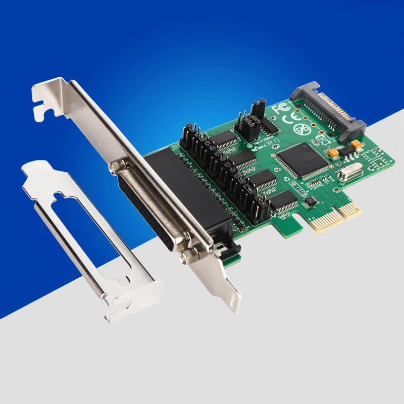 4 way RS-232 Serial Port COM PCI express card PCI-e Multi DB9 5VDC 12DV power