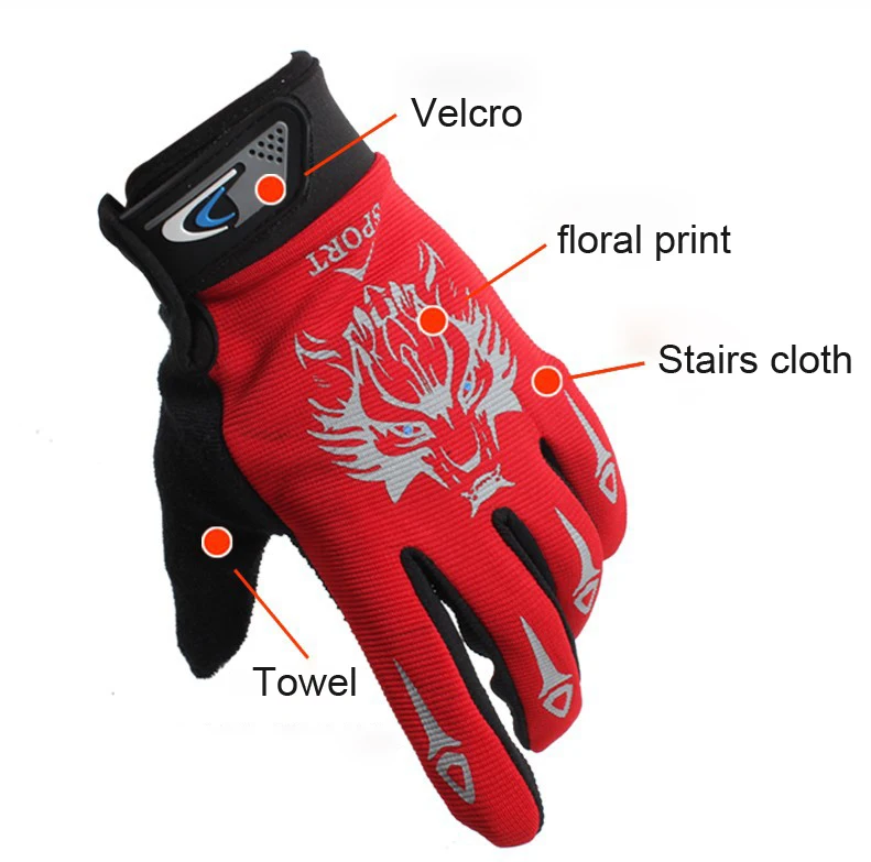 Волчья Голова крутой Череп Призрак полный палец Сенсорный экран велосипедные перчатки анти-пропуск противоударный дышащий велосипед MTB спортивные перчатки