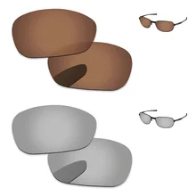 Хромированные серебристые и коричневые 2 пары Поляризованные Сменные линзы для C проволоки 2011 солнцезащитные очки в оправе UVA и UVB Защита