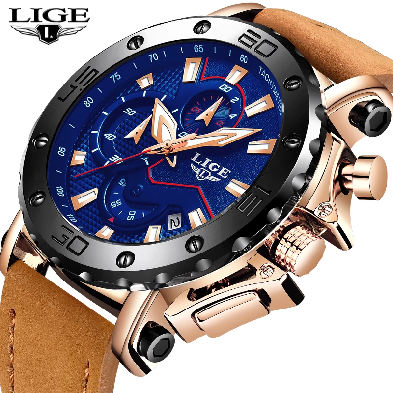 

LIGE2019 New Top Luxury Mens Watches Casual Business Waterproof Chronograph Watch Men Sport Date Male Clock Relogio masculino