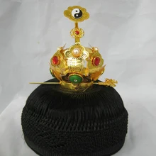 Taoism power caps Taoist шапка с хвостом/шляпы Tai chi lotus crown Высокое качество Регулируемая