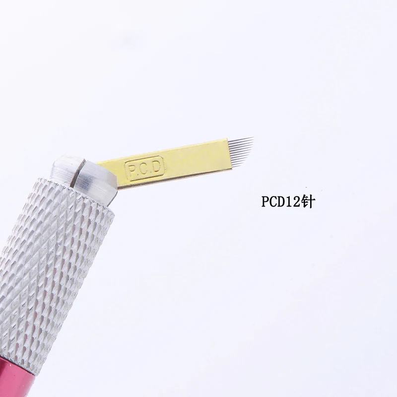 100 шт PCD 12 Pin Перманентный макияж бровей Тату лезвие микроблейдинг иглы для 3D вышивки ручная Татуировка ручка Ma