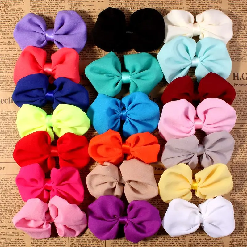 

(120pcs/lot) 20 Colors Charming Satin Bow Accessories For Baby Girls/Women Dress Garment Artificial Chiffon Boutique Bowknot