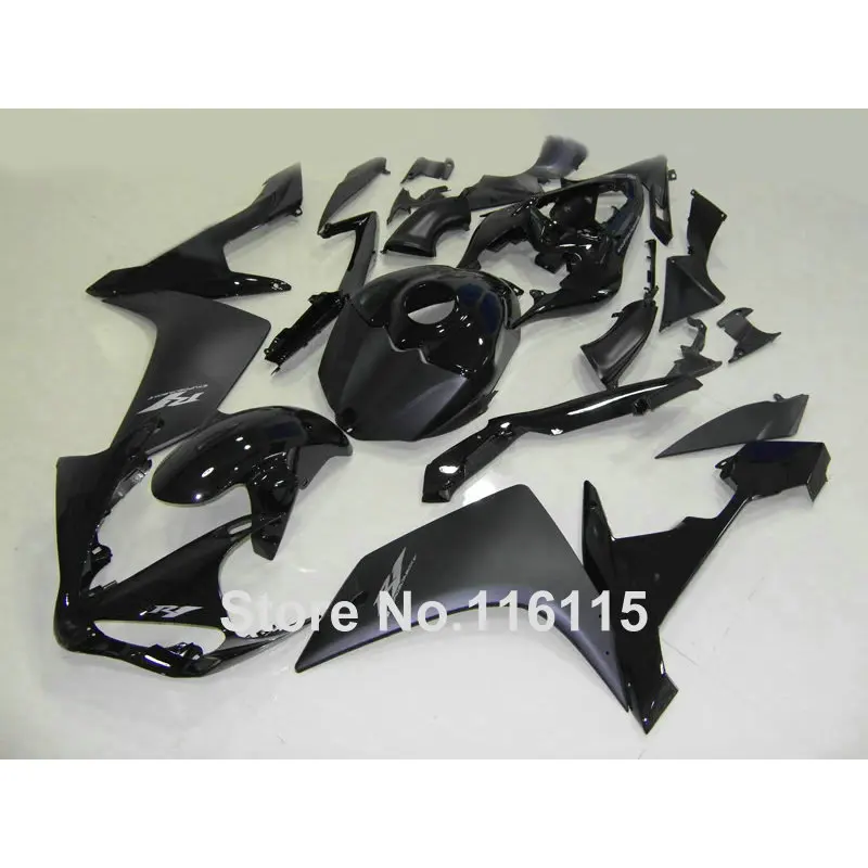 

Injection molding Free customize fairing kit for YAMAHA YZF R1 2007 2008 YZF-R1 07 08 all black fairings set O1X9