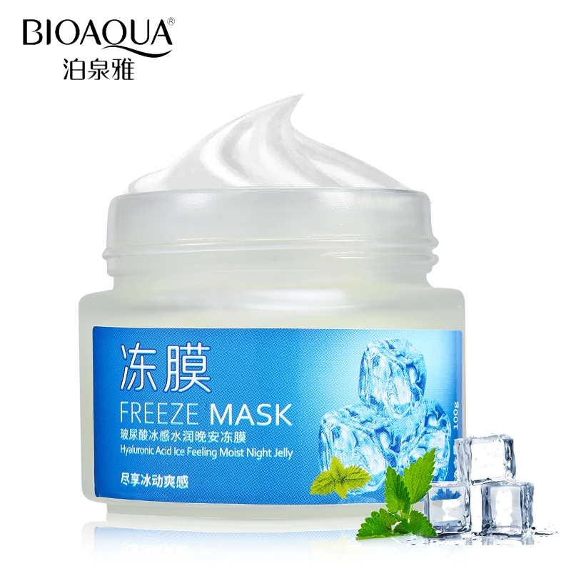 BIOAQUA бренд маска для сна на лицо ментол прохладное ощущение замораживания ночной крем с гиалуроновой кислотой увлажняющий крем питающий уход за кожей лица