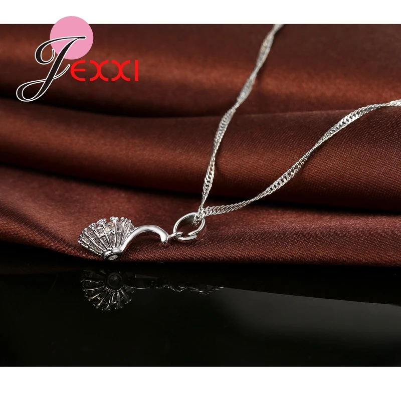 Jemmin 925 Sterling Silber Kugel Anhänger Halskette Disc Ohrringe Set Frauen Weibliche Hochzeit Elegante CrystalJewelry Sets Geschenk