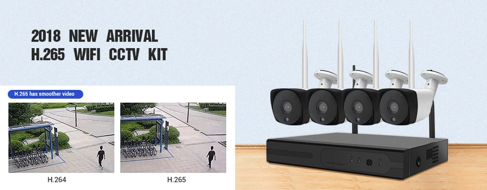 h265 cctv camera system wireless 4ch