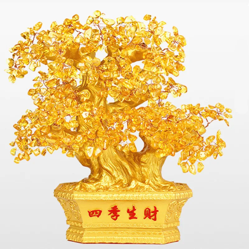 

Yellow crystal four seasons wealth and money to find a cash cow to decorate the living room decoration handicraft holiday gift