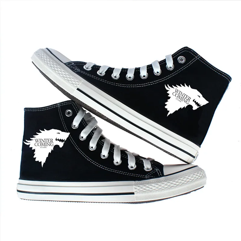 

TV Game of Thrones Cosplay shoes Teenagers High Top Sneakers Vulcanized Shoes Men Women Canvas Sneakers Shoes