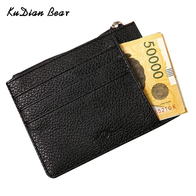 

KUDIAN BEAR Slim Men Credit Card Holder Brand Designer Card Organizer Male Card Wallets tarjetero hombre BIH051 PM49