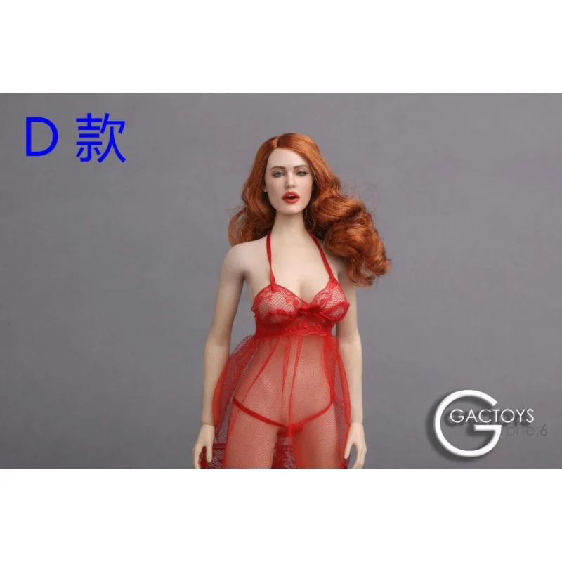 GACTOYS GC017 1/6 весы для женщин Глава Sculpt с выражением лица открытый рот каштановые с завитками волос GC017 для 12 "фигурки бледно