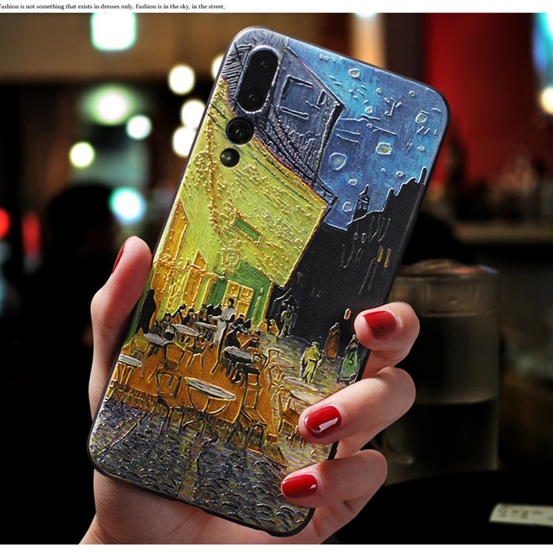 

HTMOTXY 3D Blue Space Back Phone Cover For Huawei Mate 20 Pro Mate 10 Emboss Soft Tpu Phone Case For Huawei P30 Pro P20 P10 Case