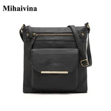 

2017 Women Messenger Shoulder Bag Vintage High Quality Crossbody Bags Casual Solid Zipper Vintage Flap Small Bags Bolosa