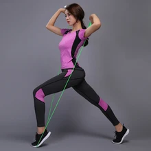 Женский набор для йоги Фитнес Женская одежда теннисная рубашка легинсы для бега