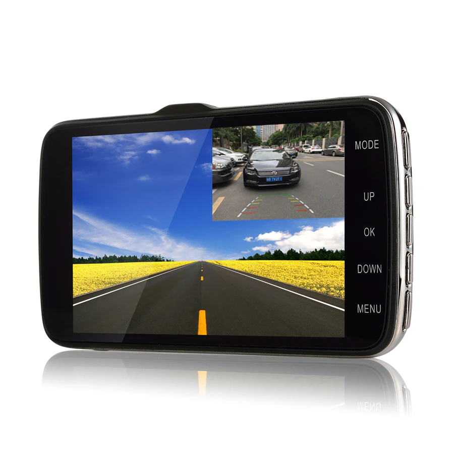 Автомобильный видеорегистратор Udricare 4 дюйма Full HD 1080P двойной объектив ADAS LDWS
