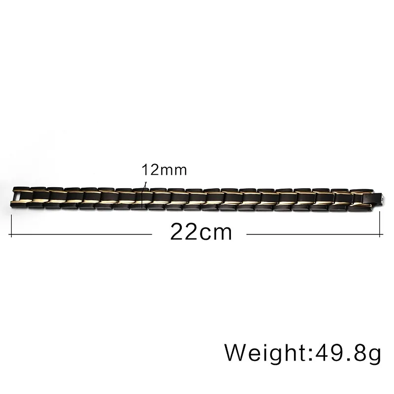 Vinterly мужской черный браслет золотого цвета, энергетический германиевый браслет из нержавеющей стали, мужские магнитные браслеты для мужчин, ювелирные изделия