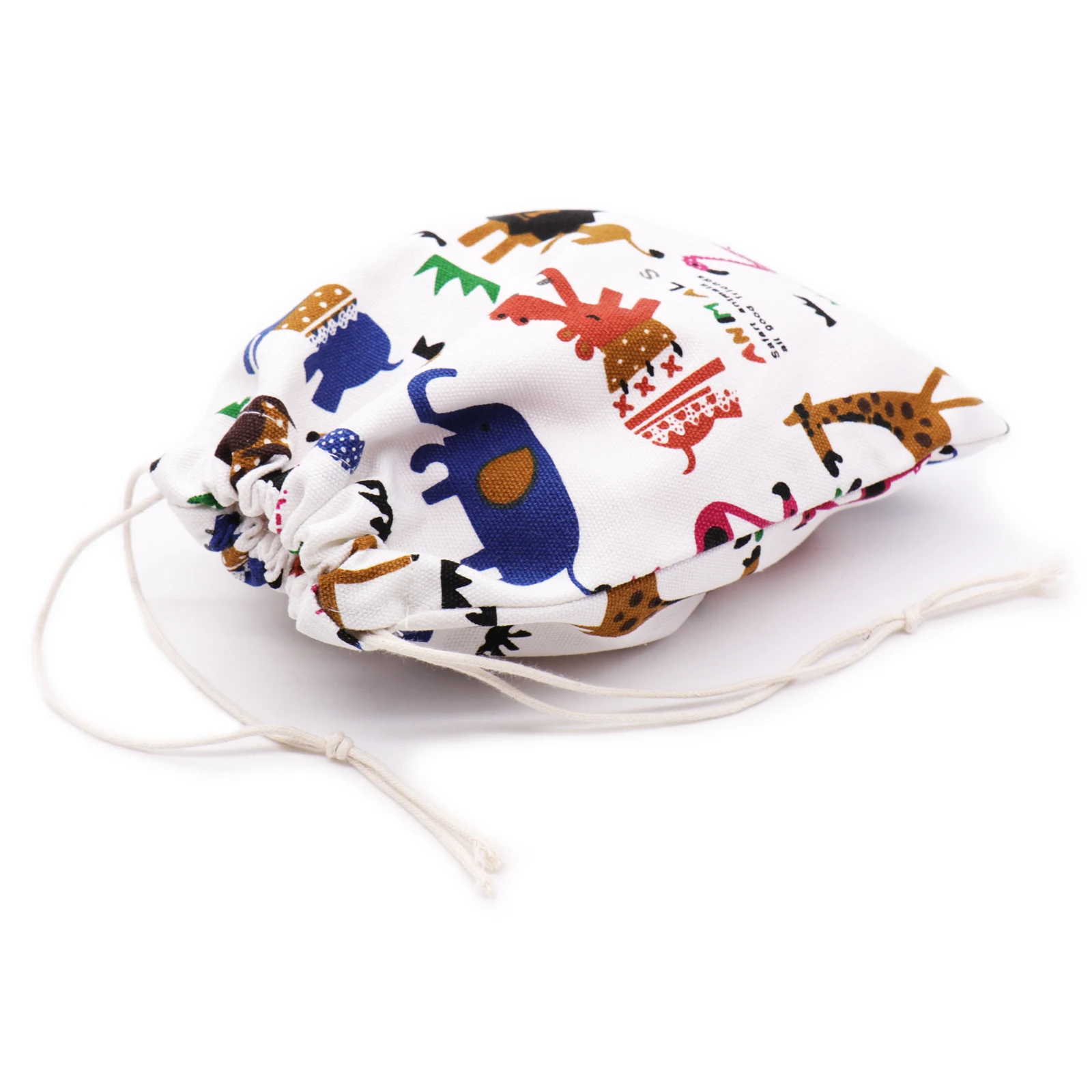 

Handmade Cotton canvas drawstring storage bag Cute printed bags home storage bag party DIY decoration package bag