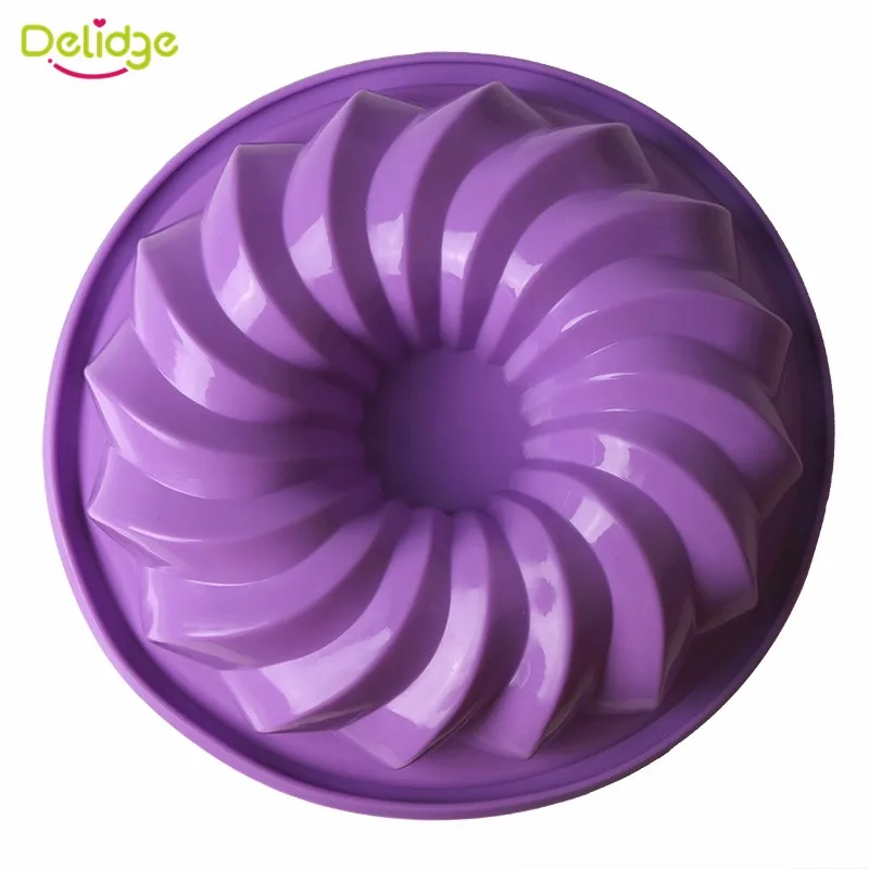Delidge 1 шт. Большой размер спиральная силиконовая форма для кекса фигурная формочка для торта тыквы Формы для кексов домашняя подложка сковорода инструменты